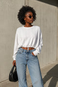 Bershka Cable Knit Cropped Batwing Sweater