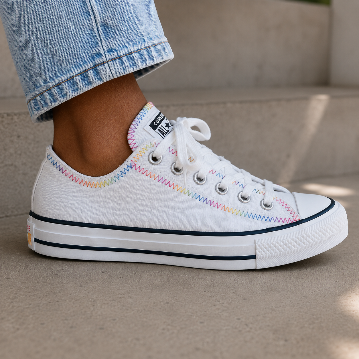 Converse All Star Rainbow Stitch Low Top Sneakers