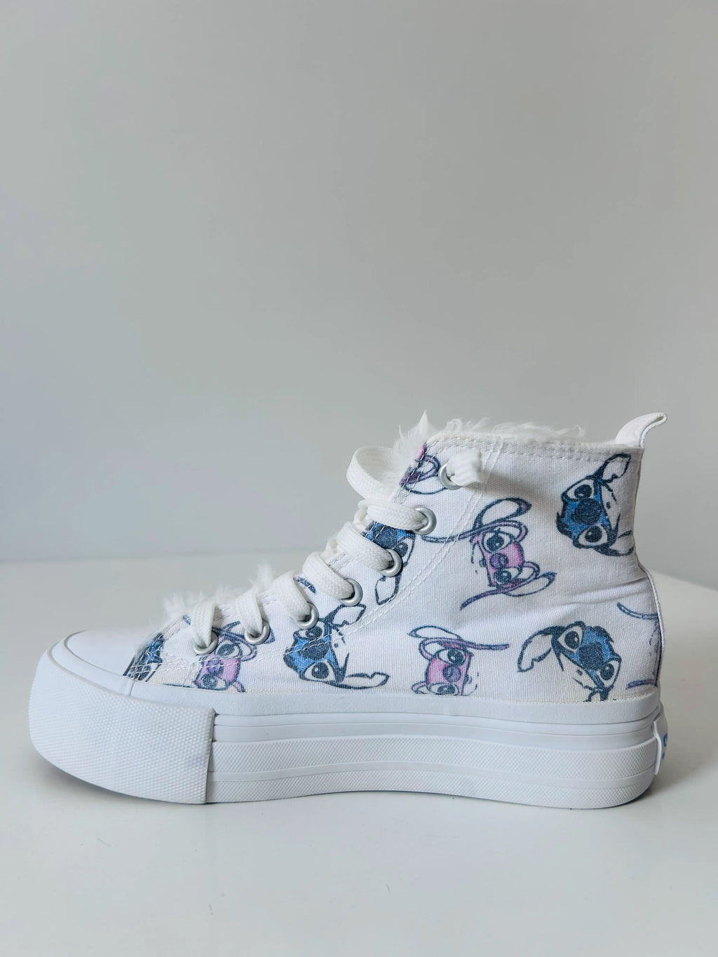 Disney Stitch Faux Fur Lined Platform High Top Sneakers