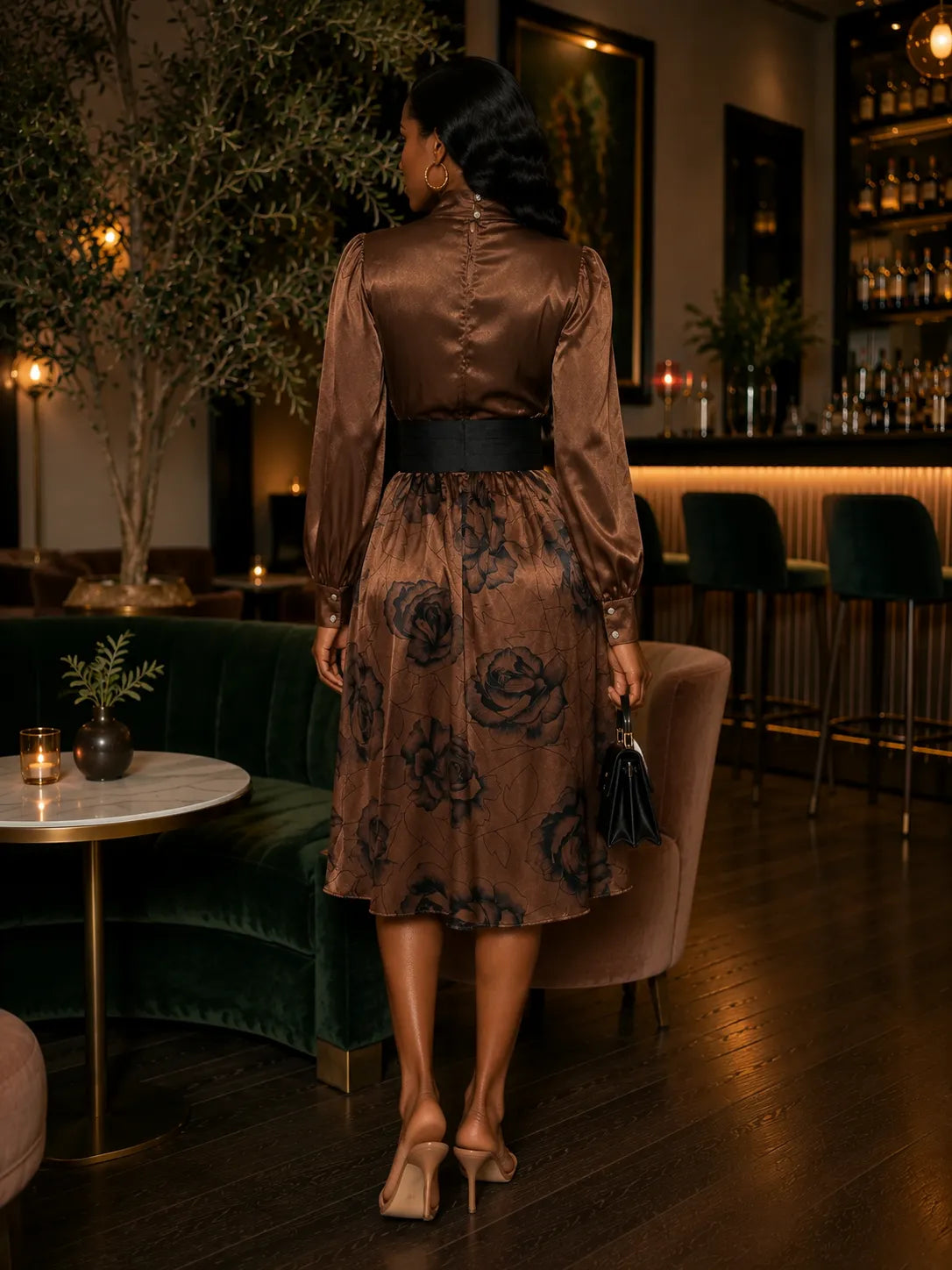 Donna Morgan for Non Stop Bronze Satin Dress