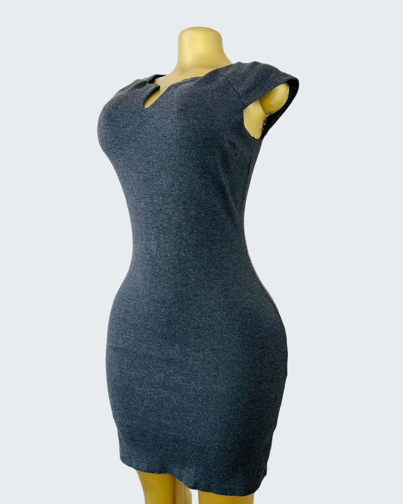 Mango Basics Charcoal Grey Bodycon Mini Dress