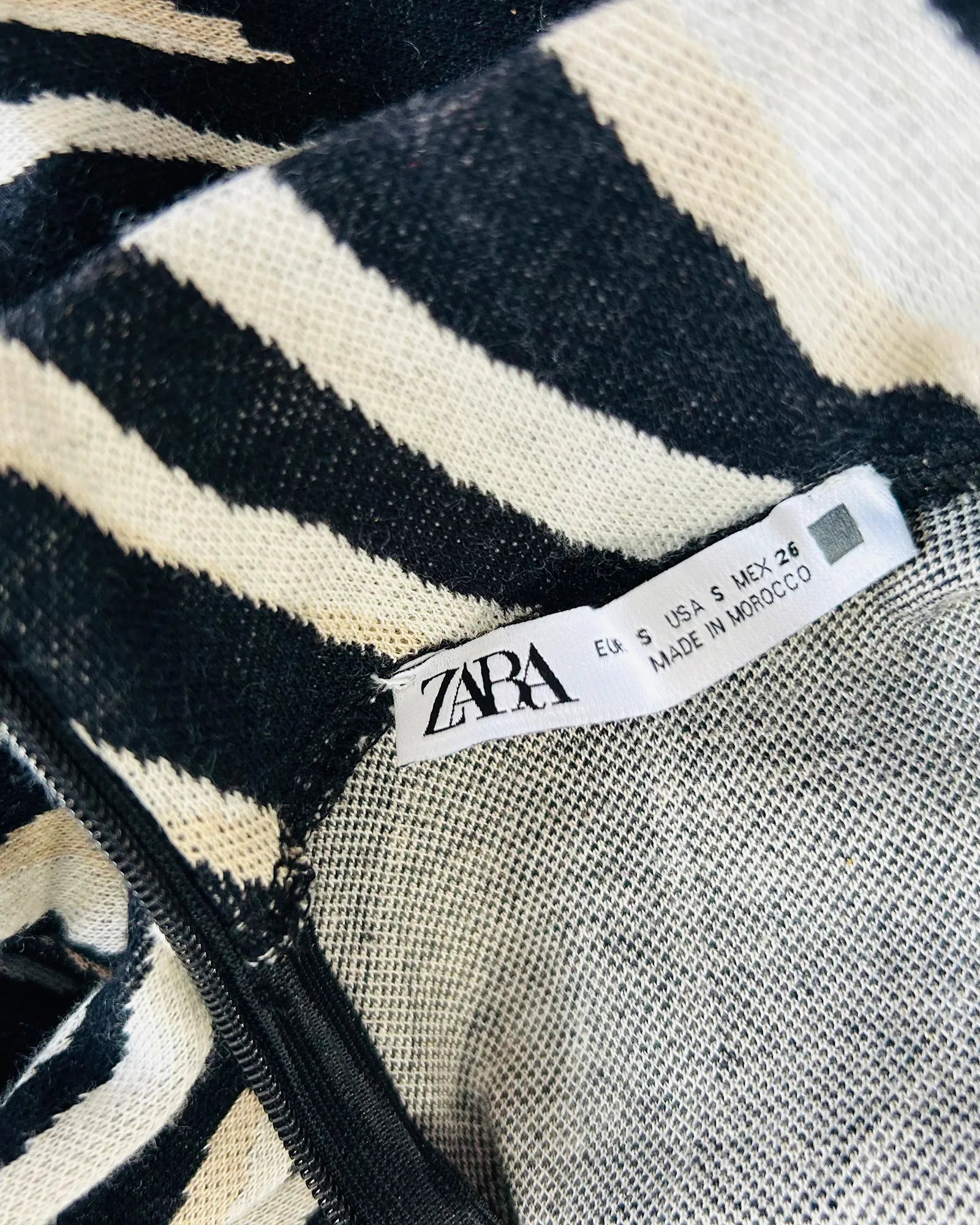 Zara Zebra Print Long Sleeve Dress