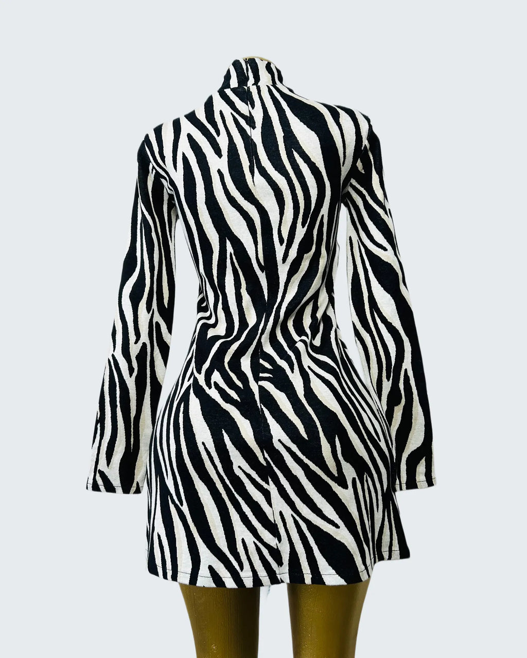 Zara Zebra Print Long Sleeve Dress