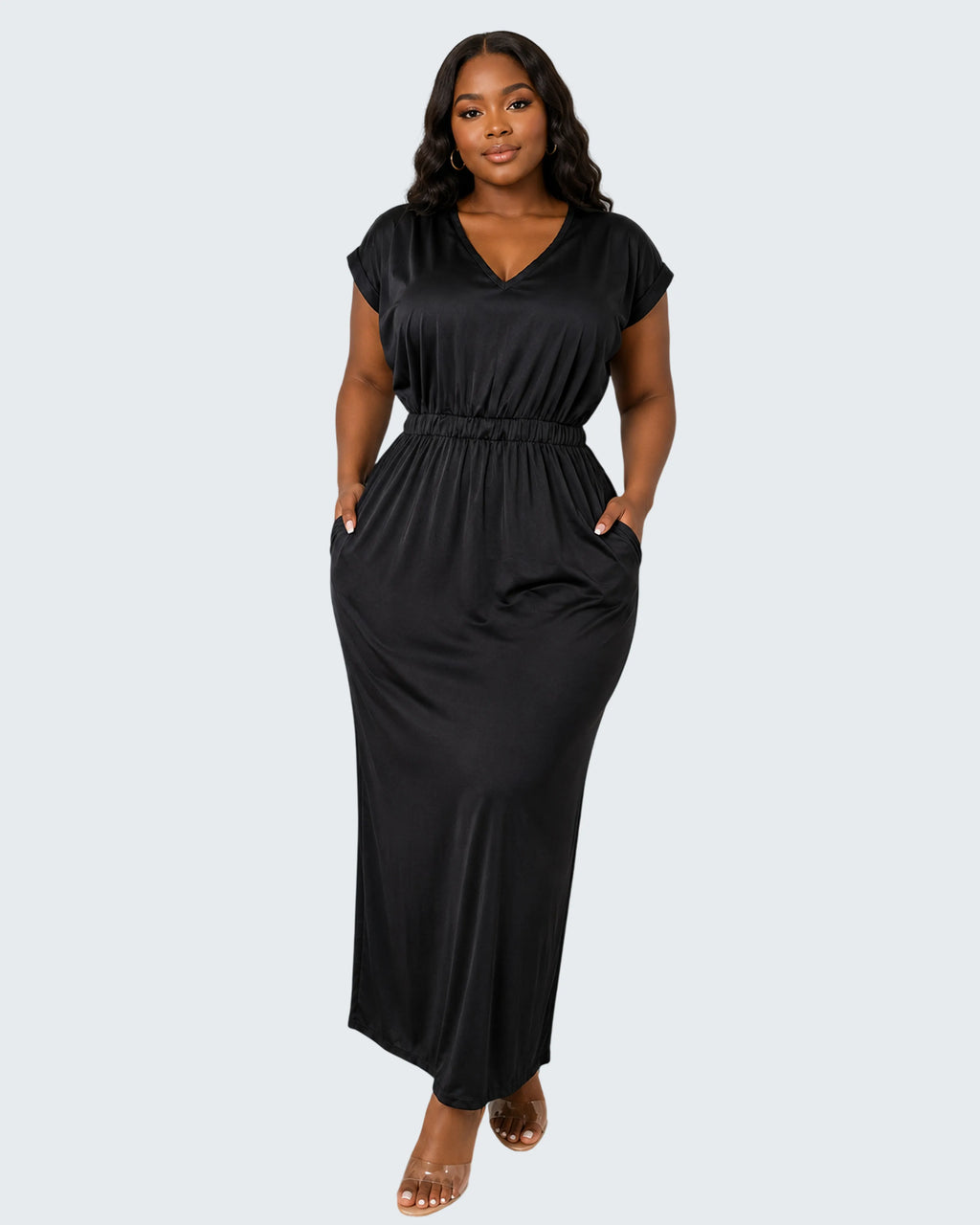 White House Black Market V-Neck Dolman Sleeve Dress