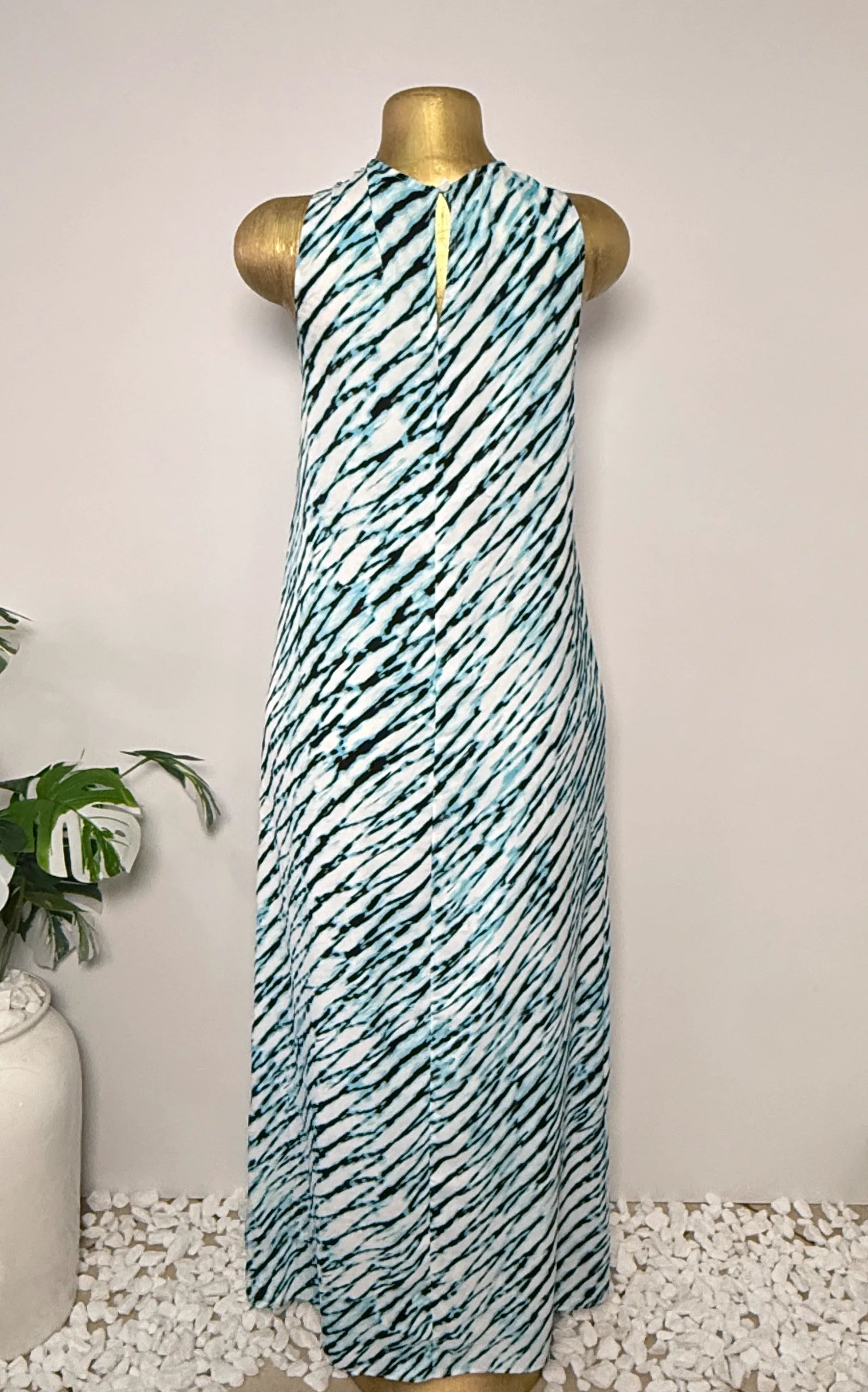 Worthington Turquoise Animal Print Maxi Dress