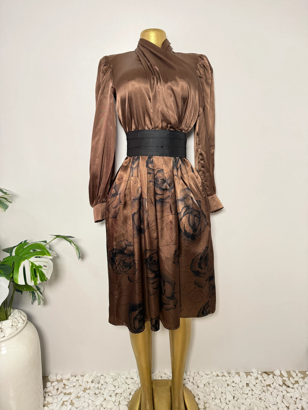 Donna Morgan for Non Stop Bronze Satin Dress