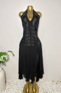 Positive Attitude's Striped Halter Handkerchief-Hem Dress
