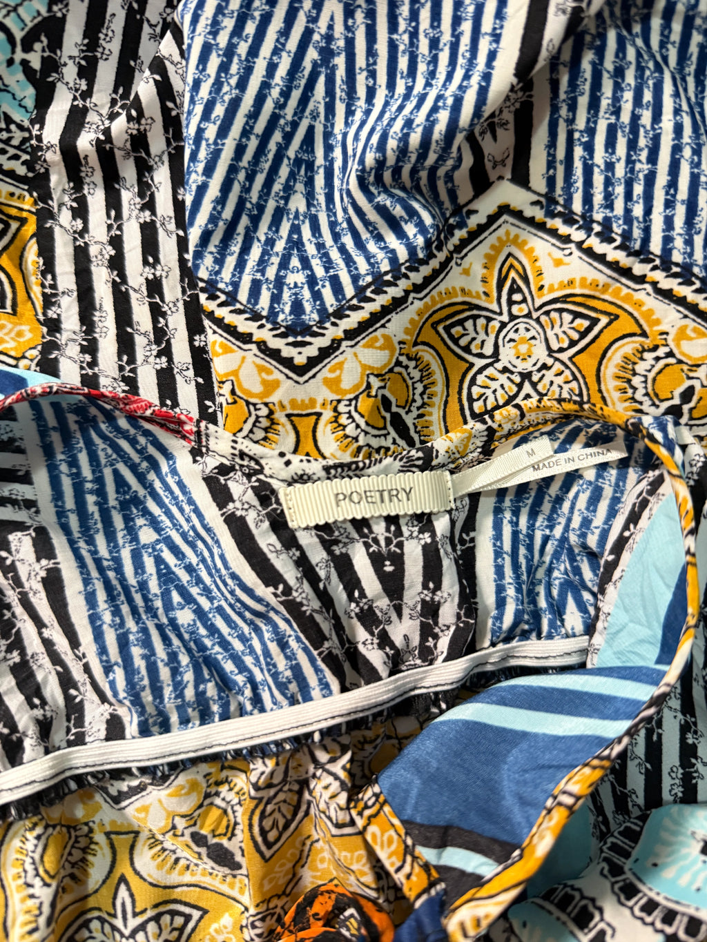 Poetry Mosaic Print Open-Back Maxi Dress