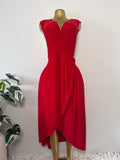 INC International Concepts Red Wrap Midi Dress