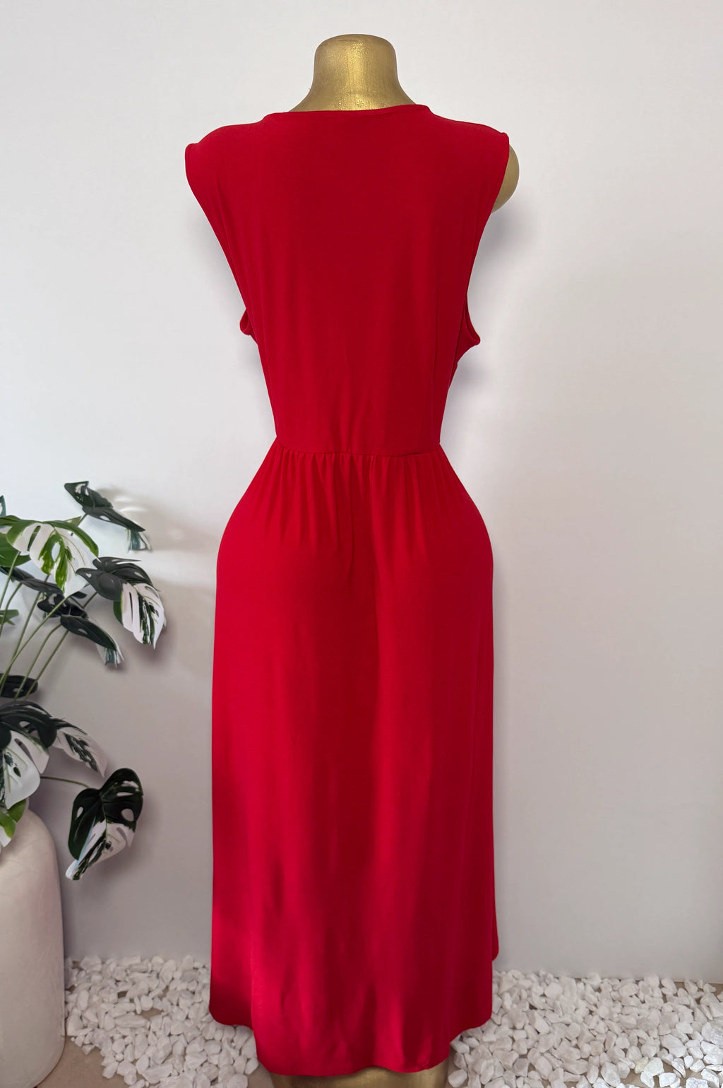INC International Concepts Red Wrap Midi Dress