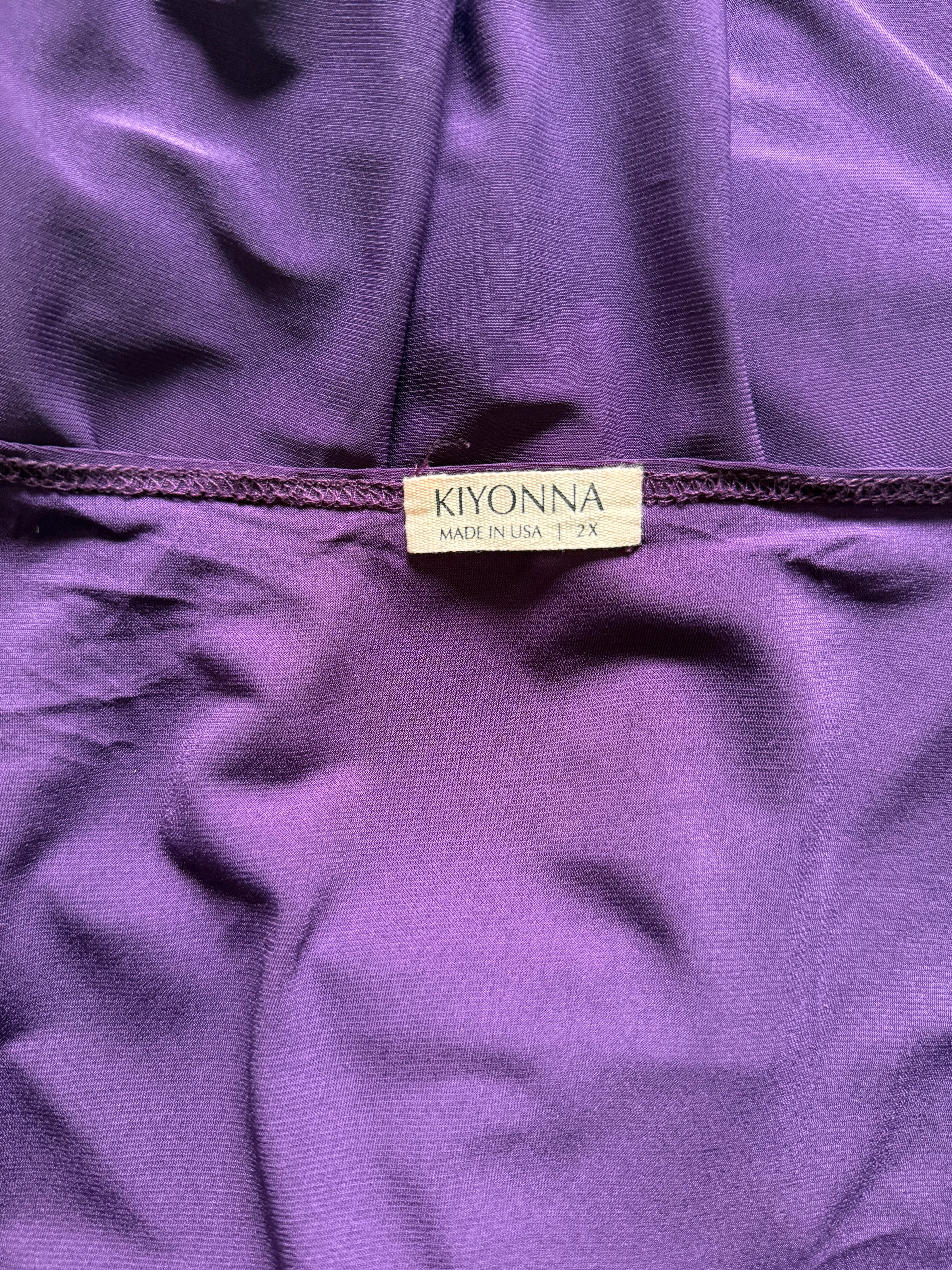 Kiyonna Purple Wrap Ruffle Midi Dress