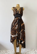 Animal Print High-Low Midi Dress