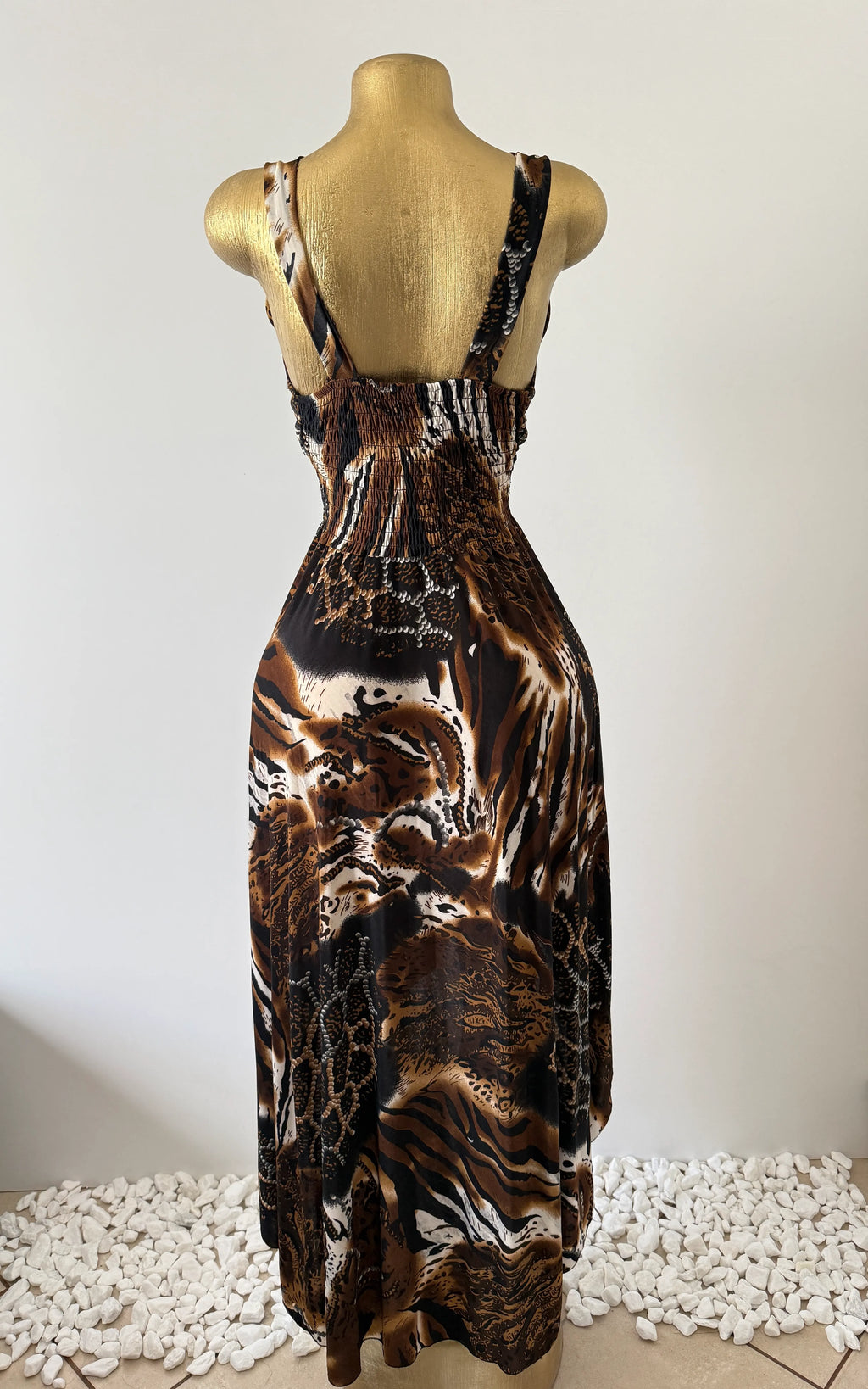 Animal Print High-Low Midi Dress