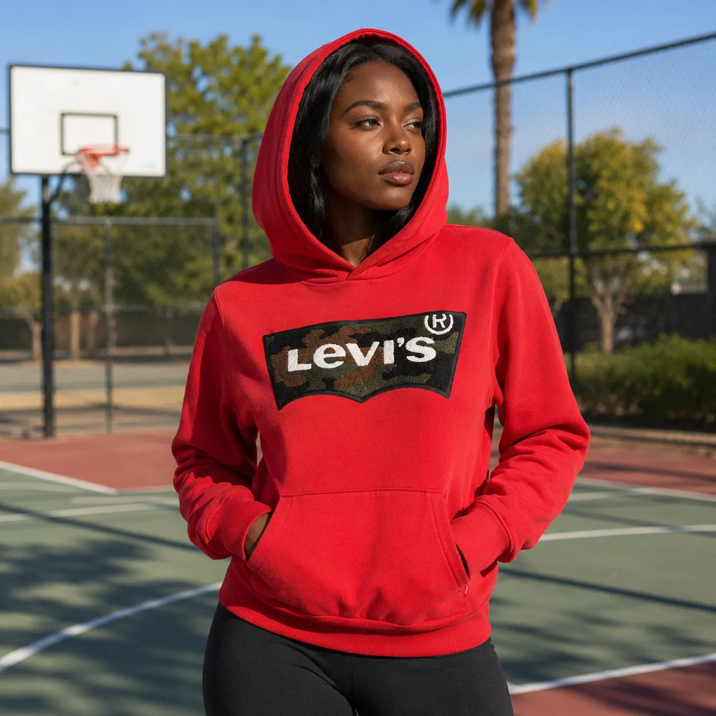 Levi's Red Camo Batwing Logo Hoodie