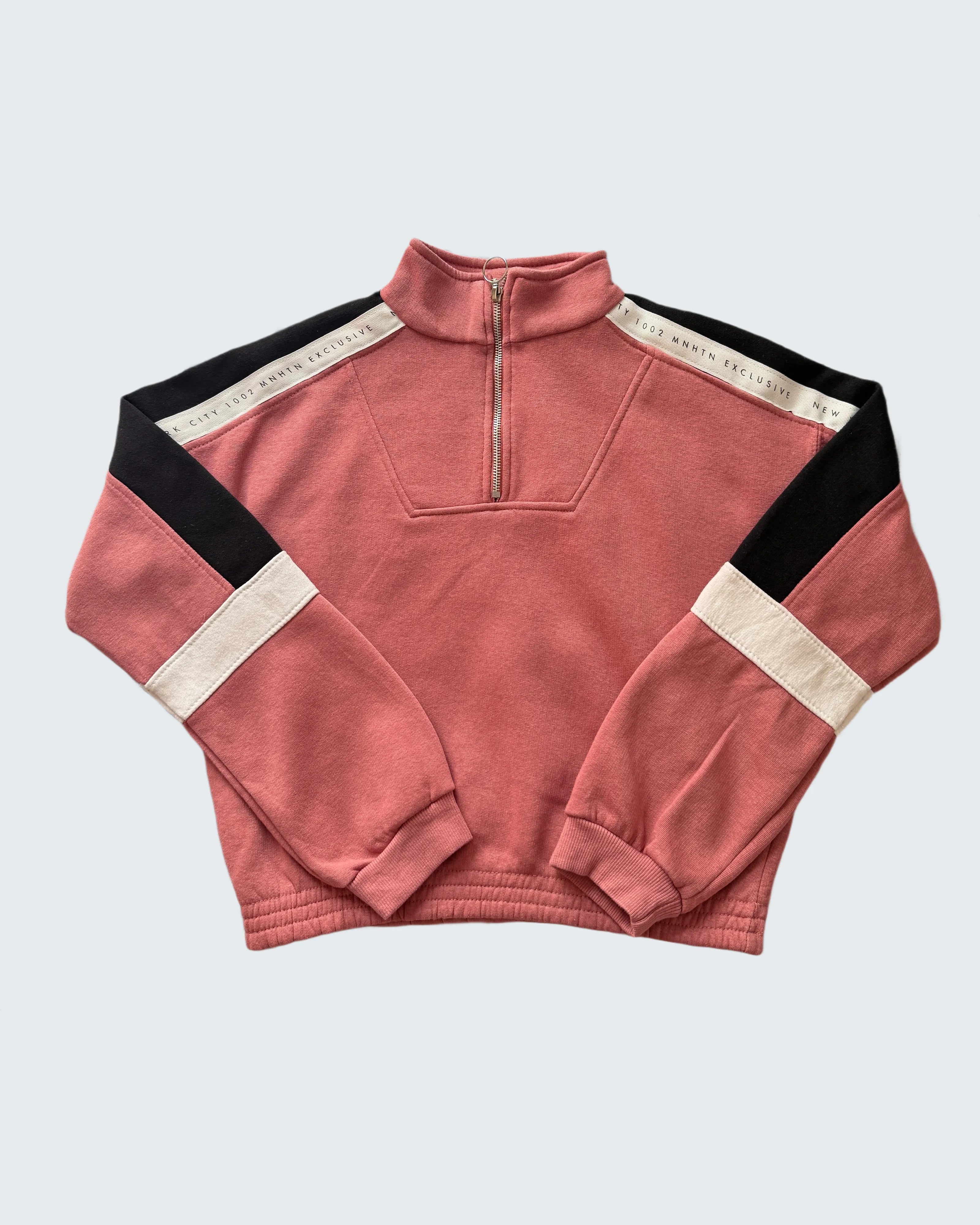 MNHTN Exclusive Colorblock Cropped Sweatshirt