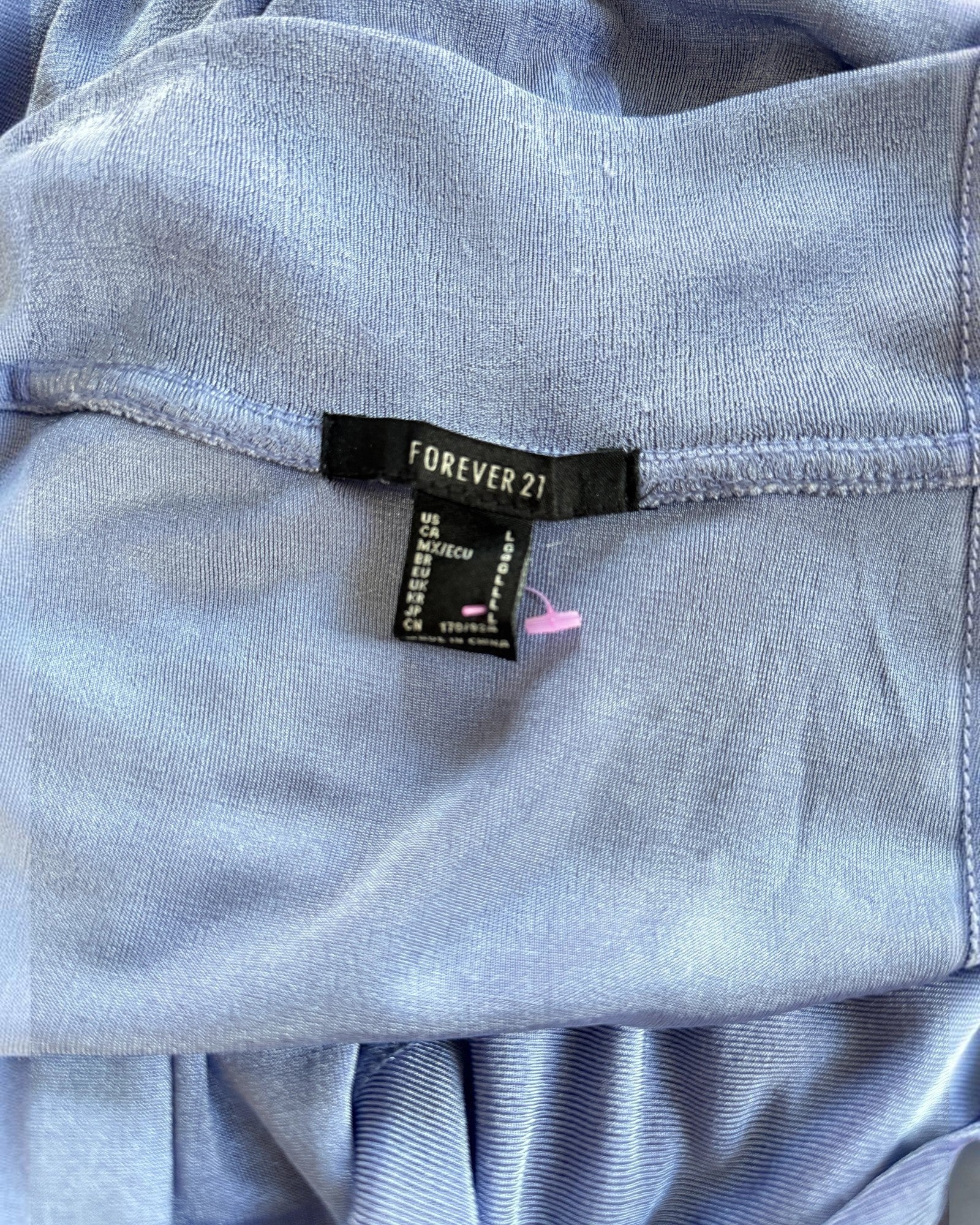 Orvaniwear Forever 21 lilac velour midi dress size L label detail